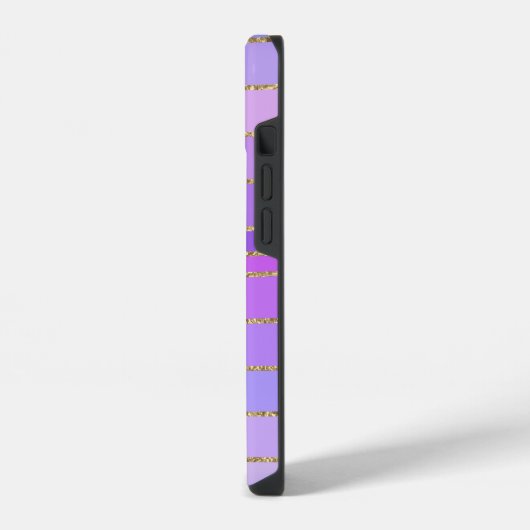 Rosa lila Schmetterlingsstreifen iPhone Hülle (Linke Seite)