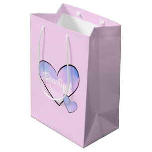 Rosa Lila Schön Herzverlauf Mittlere Geschenktüte