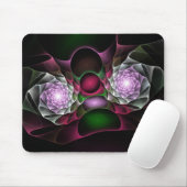 Rosa Lila schwarze Blasen und Augen Fraktal Kunst Mousepad (Mit Mouse)
