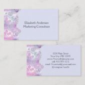 Rosa Lila Silberblume Glitzer Trendy Feminine Visitenkarte (Vorne/Hinten)