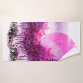 rosa, lila Silhouette der Bäume am Rücken Badehandtuch (Badehandtuch)