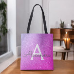 Rosa Lila Sparkle Elegante Monogram Book Bag Tasche<br><div class="desc">Rosa und Lila Ombre Imitate Sparkle und Glitzer Elegant Monogram Book Bag. Dieses Buchtasche kann so angepasst werden,  dass sie Ihren Vor- und Erstnamen enthält.</div>