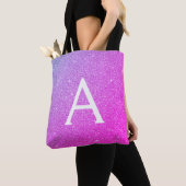 Rosa Lila Sparkle Elegante Monogram Book Bag Tasche (Von Nahem)