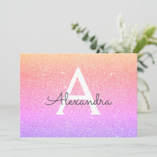 Rosa Lila Sparkle Glitzer Sweet 16 Save the Date (Stehend Vorderseite)