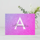 Rosa Lila Sparkle Glitzer Sweet 16 Save the Date (Stehend Vorderseite)