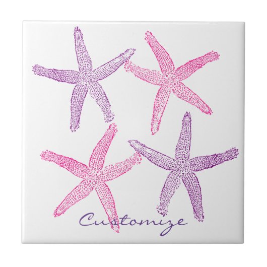 Rosa Lila Starfish Thunder_Cove Fliese (Vorderseite)