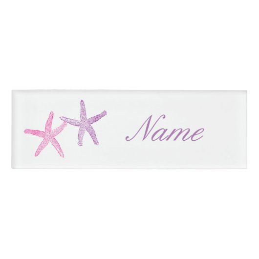 Rosa Lila Starfish Thunder_Cove Namenschild (Vorderseite)