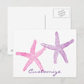 Rosa Lila Starfish Thunder_Cove Postkarte (Vorne/Hinten)