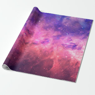 Rosa lila Sternenhimmel Kosmische Galaxie Himmel F Geschenkpapier