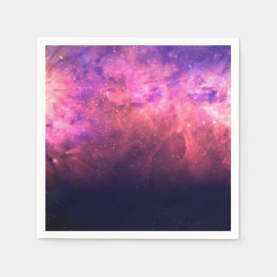 Rosa Lila Sternenhimmel Kosmische Galaxie Himmel F Serviette
