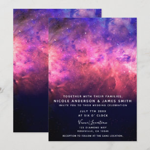 Rosa lila Sternenhimmel Kosmische Galaxie Himmel H Einladung