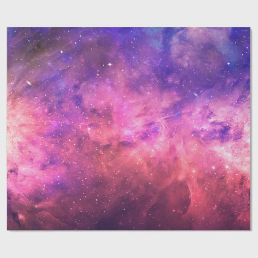 Rosa Lila Sternenhimmel Kosmische Galaxie Himmelsf Geschenkpapier (Flach)