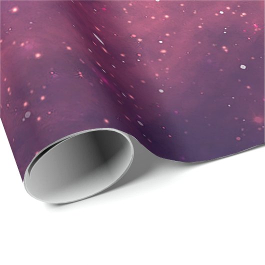 Rosa Lila Sternenhimmel Kosmische Galaxie Himmelsf Geschenkpapier (Rolleneckpunkt)