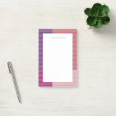 Rosa lila Streifen bunt Rahmen personalisiert Post-it Klebezettel (Büro)