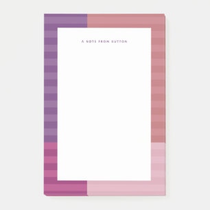Rosa lila Streifen bunt Rahmen personalisiert Post-it Klebezettel