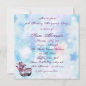 Rosa Lila Sweet 16 Masquerade Party Einladung (Rückseite)