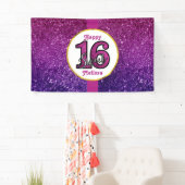 Rosa & Lila Sweet 16 Sparkle Glitzer Edelsteine Banner (Insitu)