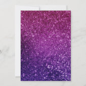Rosa & Lila Sweet 16 Sparkle Glitzer Edelsteine Einladung (Rückseite)