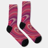 Rosa Lila Swirt Kunst, Dichtung und Musik Socken (Rechts)