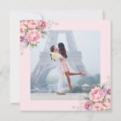 Rosa Lila Szene Rosa Rosa Elegantes Drehbuch Save The Date (Rückseite)