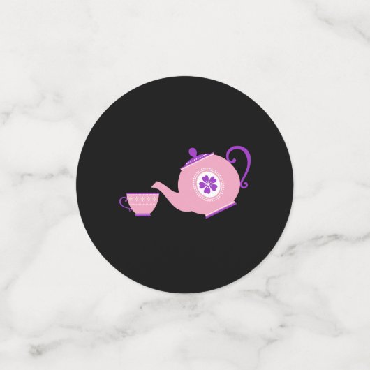 Rosa + Lila Tee-Party Konfetti (Klein Vorderseite)