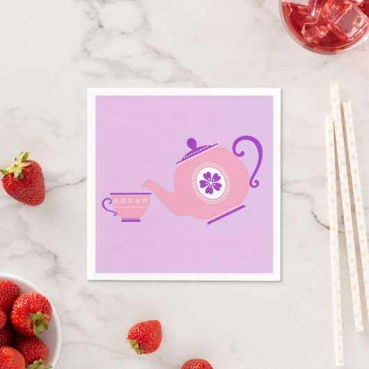 Rosa + Lila Tee-Party Serviette (Beispiel)