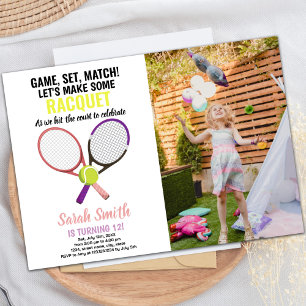 Rosa Lila Tennis Einladung zum Foto