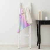 Rosa lila Tiara-Krone Monogramm holografisch Sherpadecke (Beispiel)