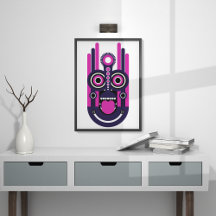 Rosa Lila Tiki-Maske