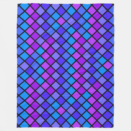Rosa Lila Türkis Mosiac Fleecedecke (Vorderseite)