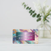 Rosa Lila türkisfarbenes Aquamarines blaues Gold m Visitenkarte (Stehend Vorderseite)