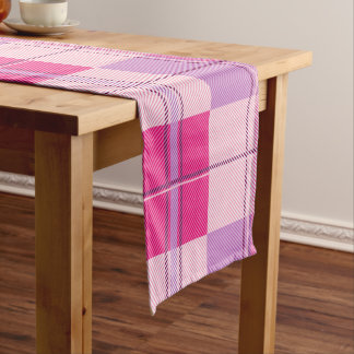 Rosa-lila-Twill-Karo-Tischläufer-Party-Dekoration Kurzer Tischläufer
