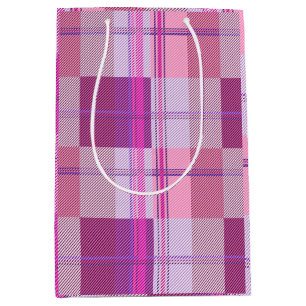 Rosa-lila-Twill-Karogeschenktasche Geburtstagsfeie Mittlere Geschenktüte