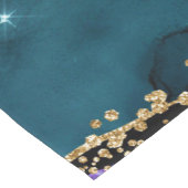 Rosa, Lila und Aquamariner Glitzer Peacock Agate Kurzer Tischläufer (Ecke)