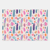 Rosa, Lila und Blau Abstraktes Bohemisches Muster Geschenkpapier Set (Vorderseite 2)