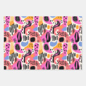 Rosa, Lila und Blau Abstraktes Bohemisches Muster Geschenkpapier Set (Vorderseite)