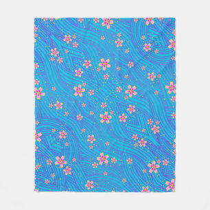 rosa lila und blau fleecedecke
