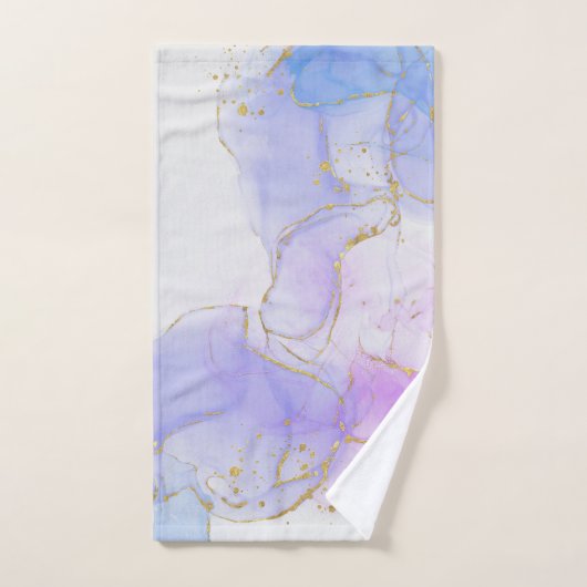 Rosa, Lila und blaue Alkoholtinte Badhandtuch Set (Handtuch)