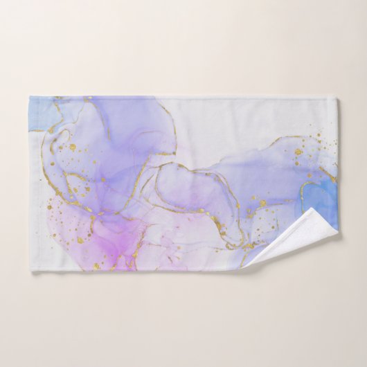 Rosa, Lila und blaue Alkoholtinte Badhandtuch Set (Handtuch)