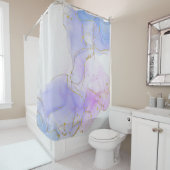 Rosa, Lila und blaue Alkoholtinte Duschvorhang (Beispiel)