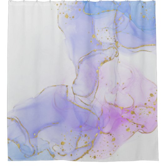 Rosa, Lila und blaue Alkoholtinte Duschvorhang (Vorderseite)