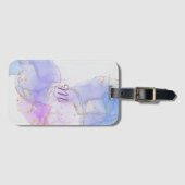 Rosa, Lila und blaue Alkoholtinte Gepäckanhänger (Vorderseite (Horizontal))