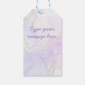 Rosa, Lila und blaue Alkoholtinte Geschenkanhänger (Rückseite)