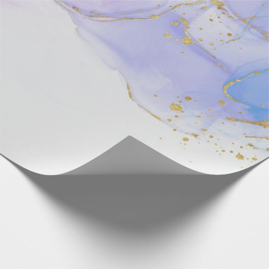 Rosa, Lila und blaue Alkoholtinte Geschenkpapier (Ecke)