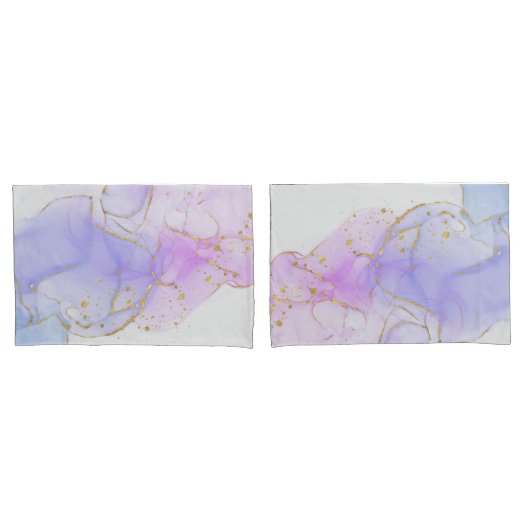 Rosa, Lila und blaue Alkoholtinte Kissenbezug (Vorderseite-Set)