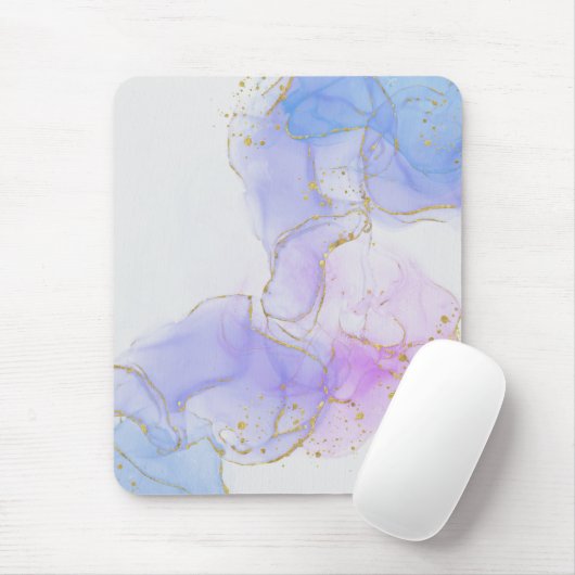 Rosa, Lila und blaue Alkoholtinte Mousepad (Mit Mouse)