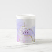 Rosa, Lila und blaue Alkoholtinte Porzellantasse (Vorderseite)