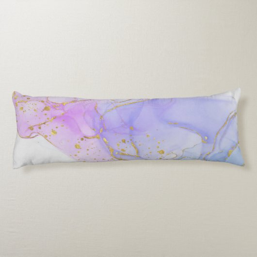 Rosa, Lila und blaue Alkoholtinte Seitenschläferkissen (Rückseite)