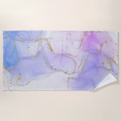 Rosa, Lila und blaue Alkoholtinte Strandtuch (Vorderseite)