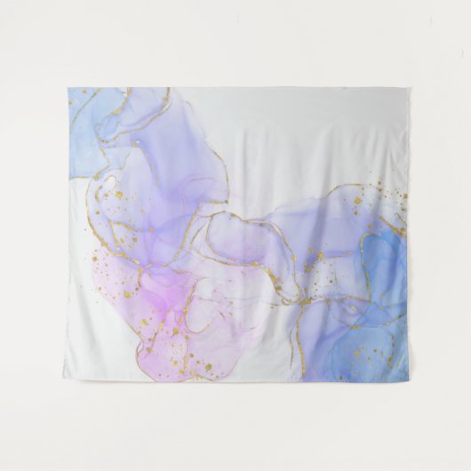 Rosa, Lila und blaue Alkoholtinte Wandteppich (Vorderseite (Horizontal))